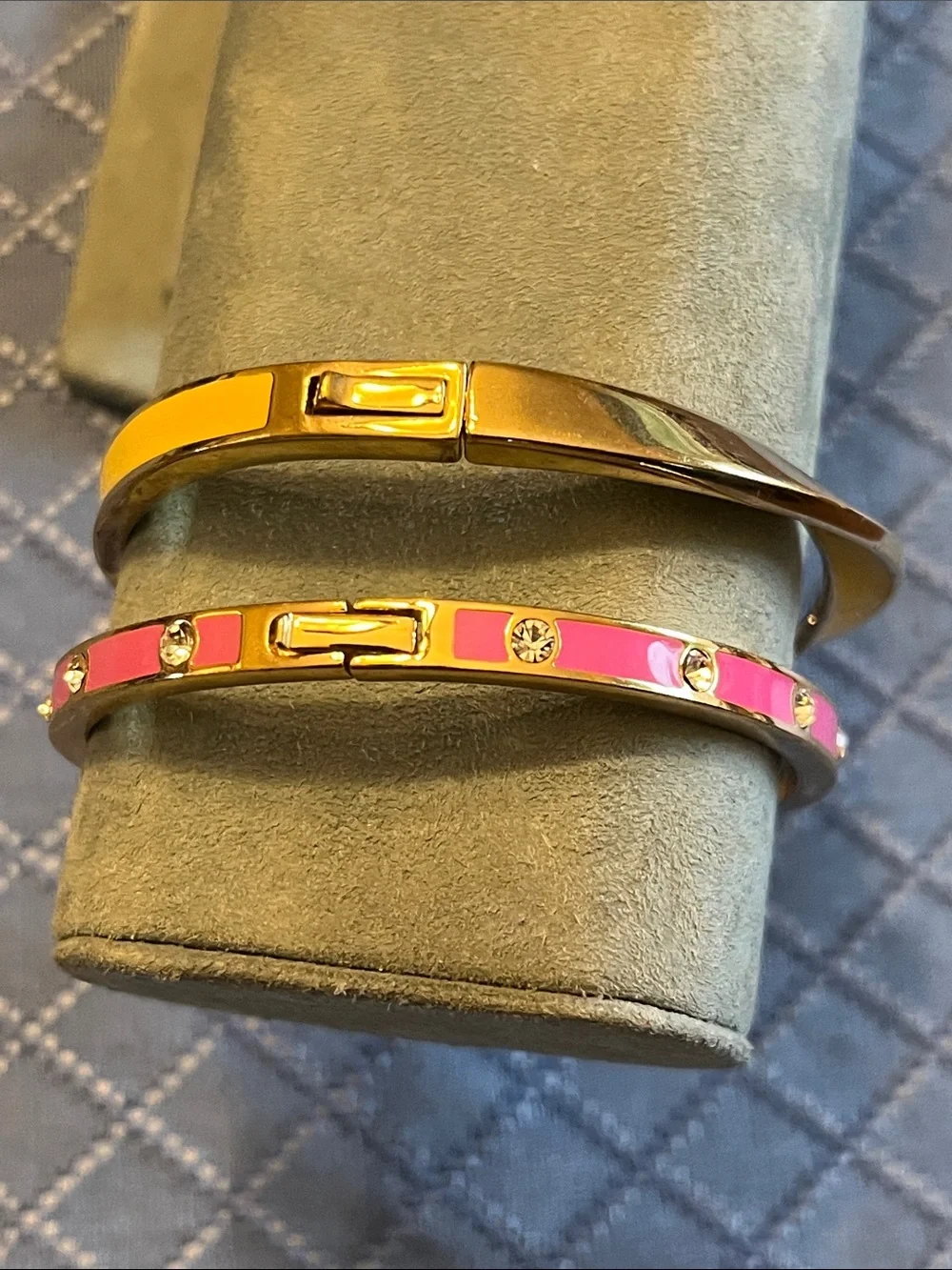 kate spade Yellow and Pink Enamel Hinged Bangle Duo - Picture 11 of 14